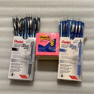 Pentel EnerGel RTX Pens and Post-it Notes Set